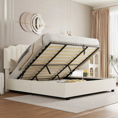 Bellemave® Queen Size Lift Velvet Upholstered Platform Bed - Bellemave