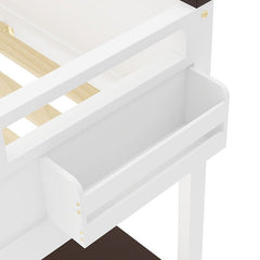 Bellemave® Queen Size Loft Bed with Desk,Open Shelf and a Storage Box,USB Charging Station - Bellemave