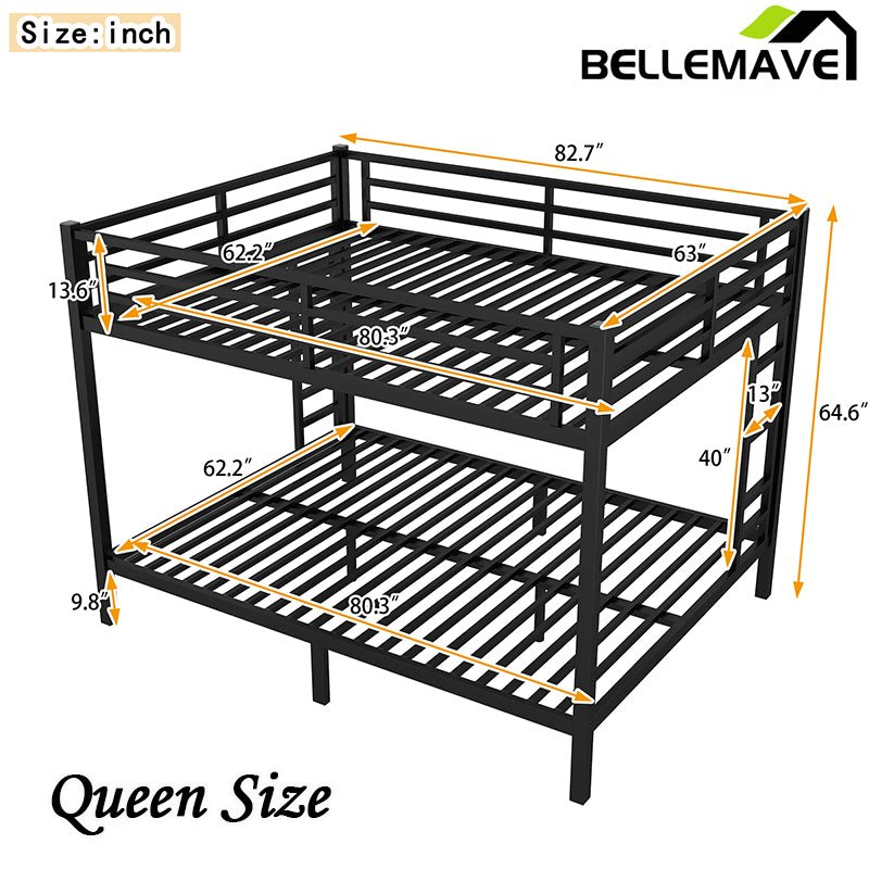 Bellemave® Queen Size Metal Bunk Bed - Bellemave