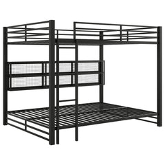 Bellemave® Queen Size Metal Bunk Bed with Storage Cabinets and LED Light - Bellemave