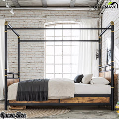 queen size metal canopy bed bedroom inspiration image