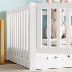 Bellemave® Queen Size Montessori Floor Bed, Pine,Plywood Floor Bed with Small Door, White - Bellemave