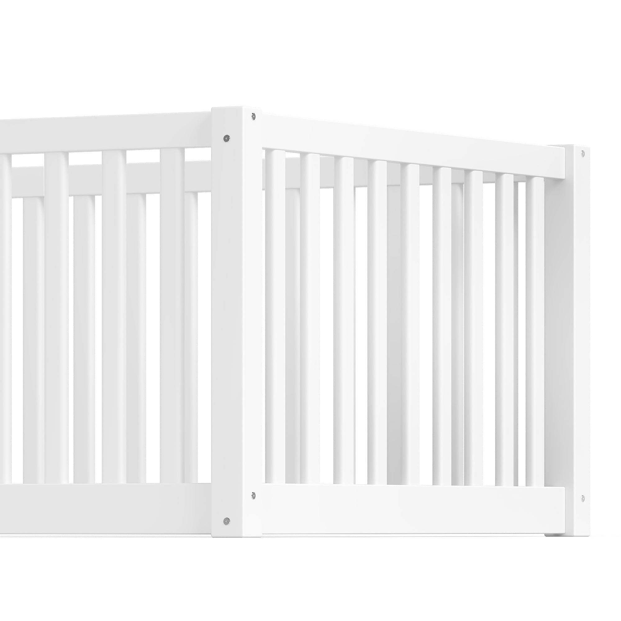 Bellemave® Queen Size Montessori Floor Bed, Pine,Plywood Floor Bed with Small Door, White - Bellemave