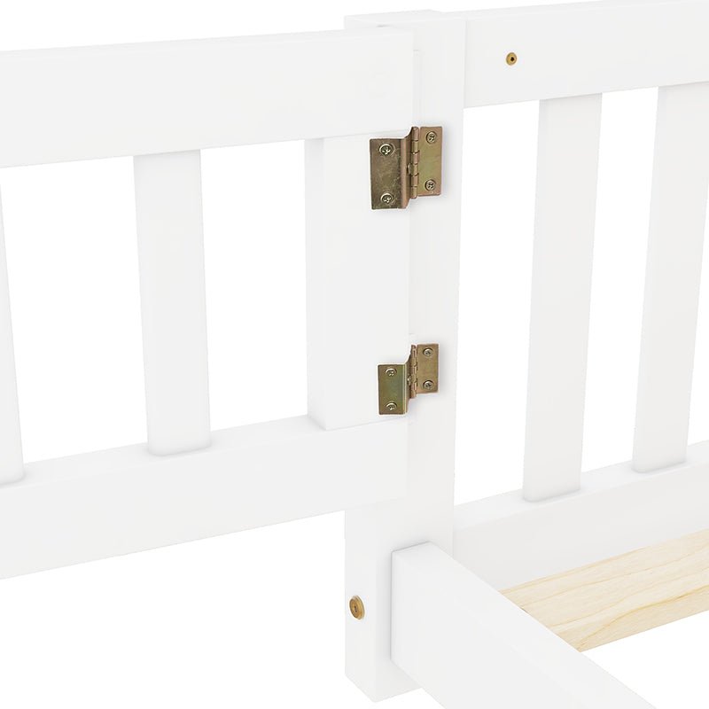 Bellemave® Queen Size Montessori Floor Bed with Safety Guardrails and Door - Bellemave