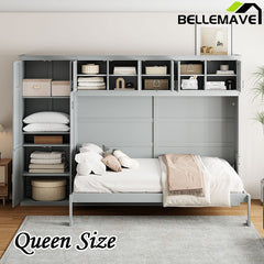 Bellemave® Queen Size Murphy Bed Wall Bed with Cabinets - Bellemave