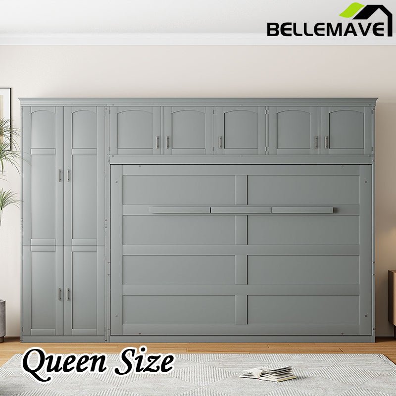 Bellemave® Queen Size Murphy Bed Wall Bed with Cabinets - Bellemave