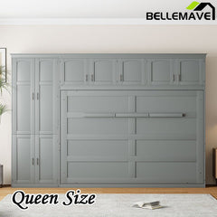 Bellemave® Queen Size Murphy Bed Wall Bed with Cabinets - Bellemave