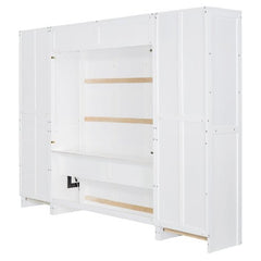 Bellemave® Queen Size Murphy Bed Wall Bed with Closet ,Drawers and Shelves - Bellemave