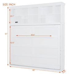 Bellemave® Queen Size Murphy Bed Wall Bed with Top Shelves & USB - Bellemave