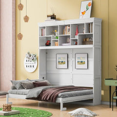 Bellemave® Queen Size Murphy Bed Wall Bed with Top Shelves & USB - Bellemave