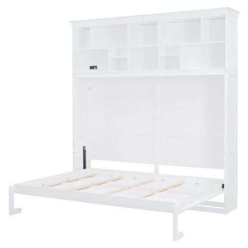 Bellemave® Queen Size Murphy Bed Wall Bed with Top Shelves & USB - Bellemave