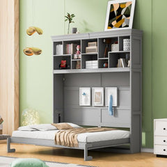Bellemave® Queen Size Murphy Bed Wall Bed with Top Shelves & USB - Bellemave