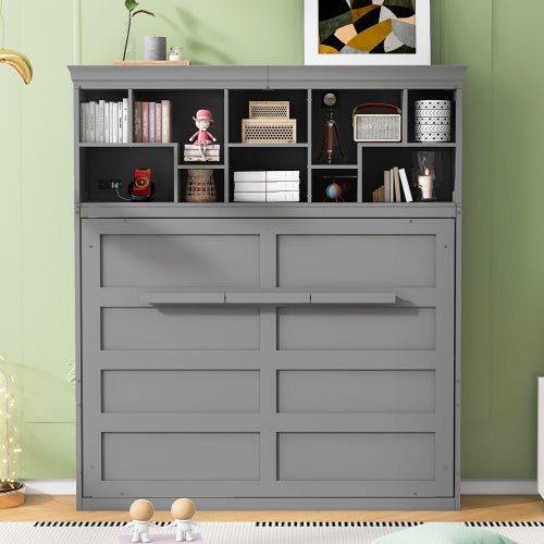 Bellemave® Queen Size Murphy Bed Wall Bed with Top Shelves & USB - Bellemave
