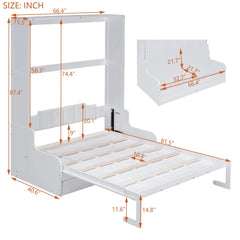 Bellemave® Queen Size Murphy Bed with Cushion,Convertible Into Sofa - Bellemave