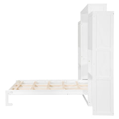 Bellemave® Queen Size Murphy Bed with Desk, Vanity and Cabinets - Bellemave