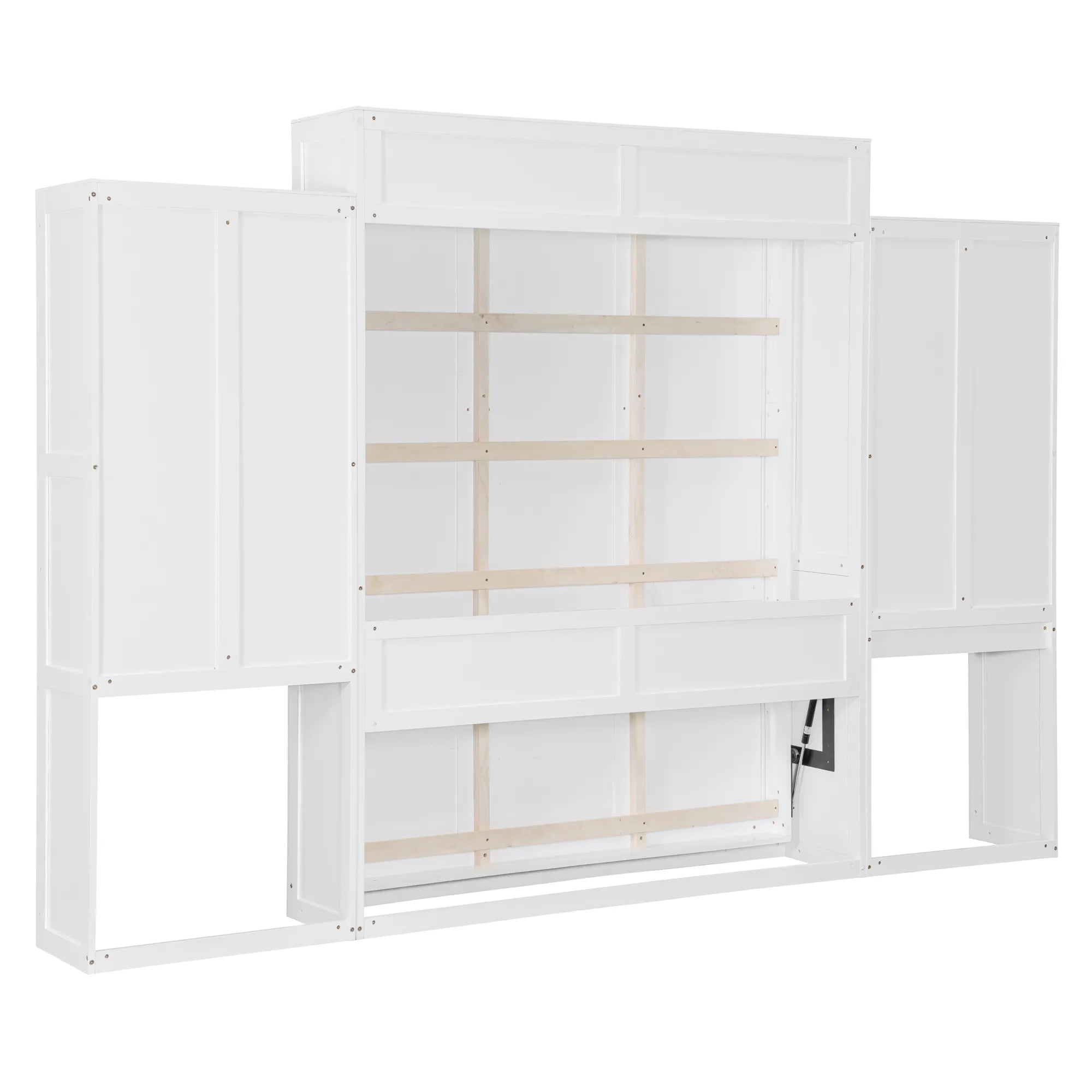Bellemave® Queen Size Murphy Bed with Desk, Vanity and Cabinets - Bellemave
