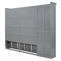 Bellemave® Queen Size Murphy Bed with Storage Cabinets, Foldable Space - Saving Cabinet Bed Wall Bed - Bellemave