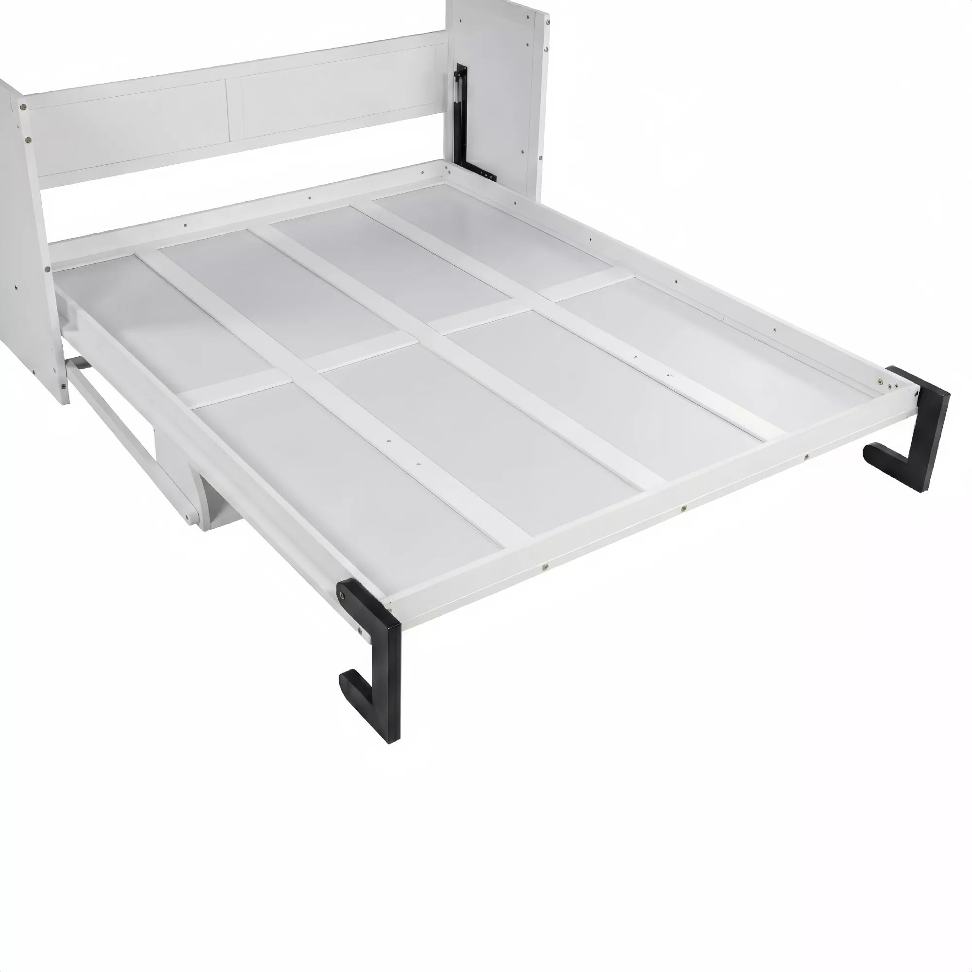 Bellemave® Queen Size Murphy Bed with Wall Cabinet, Space Saving Hidden Wall Bed with Gas Struts - Bellemave