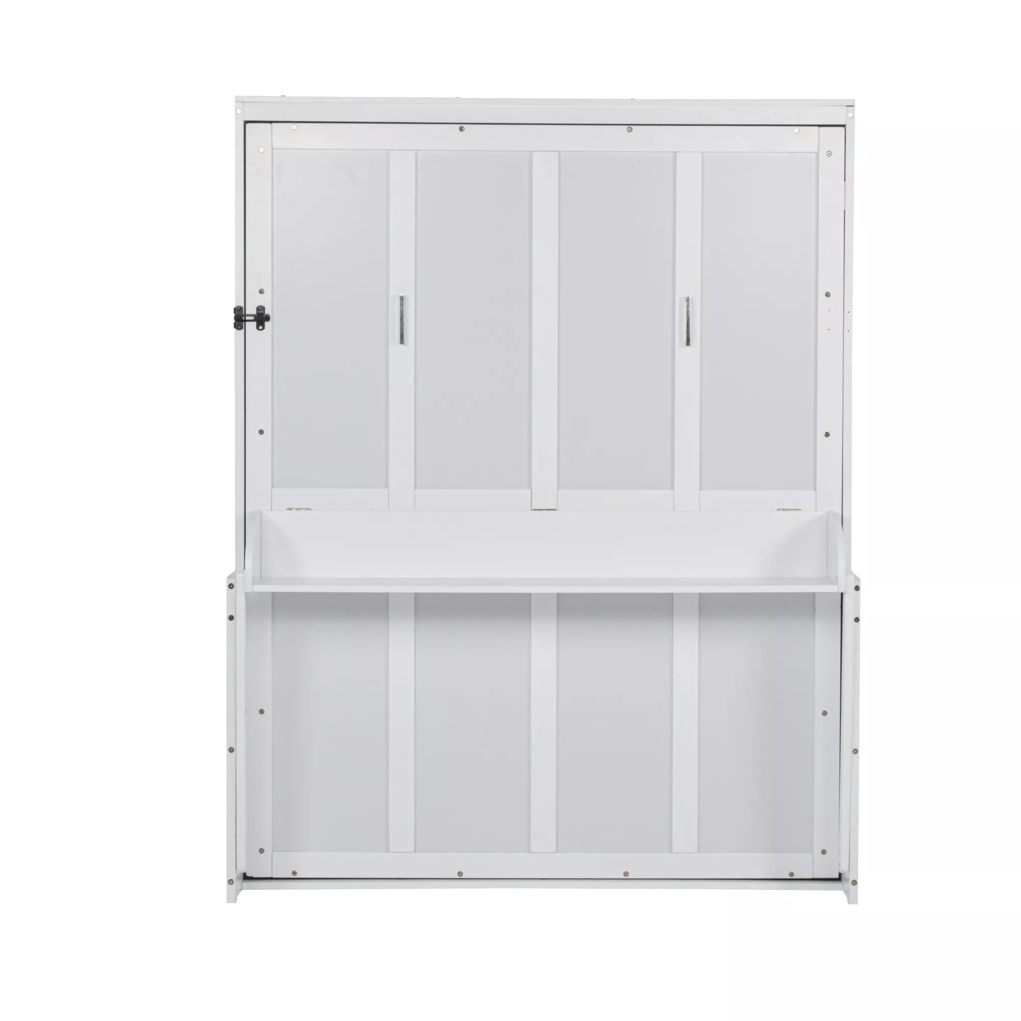 Bellemave® Queen Size Murphy Bed with Wall Cabinet, Space Saving Hidden Wall Bed with Gas Struts - Bellemave