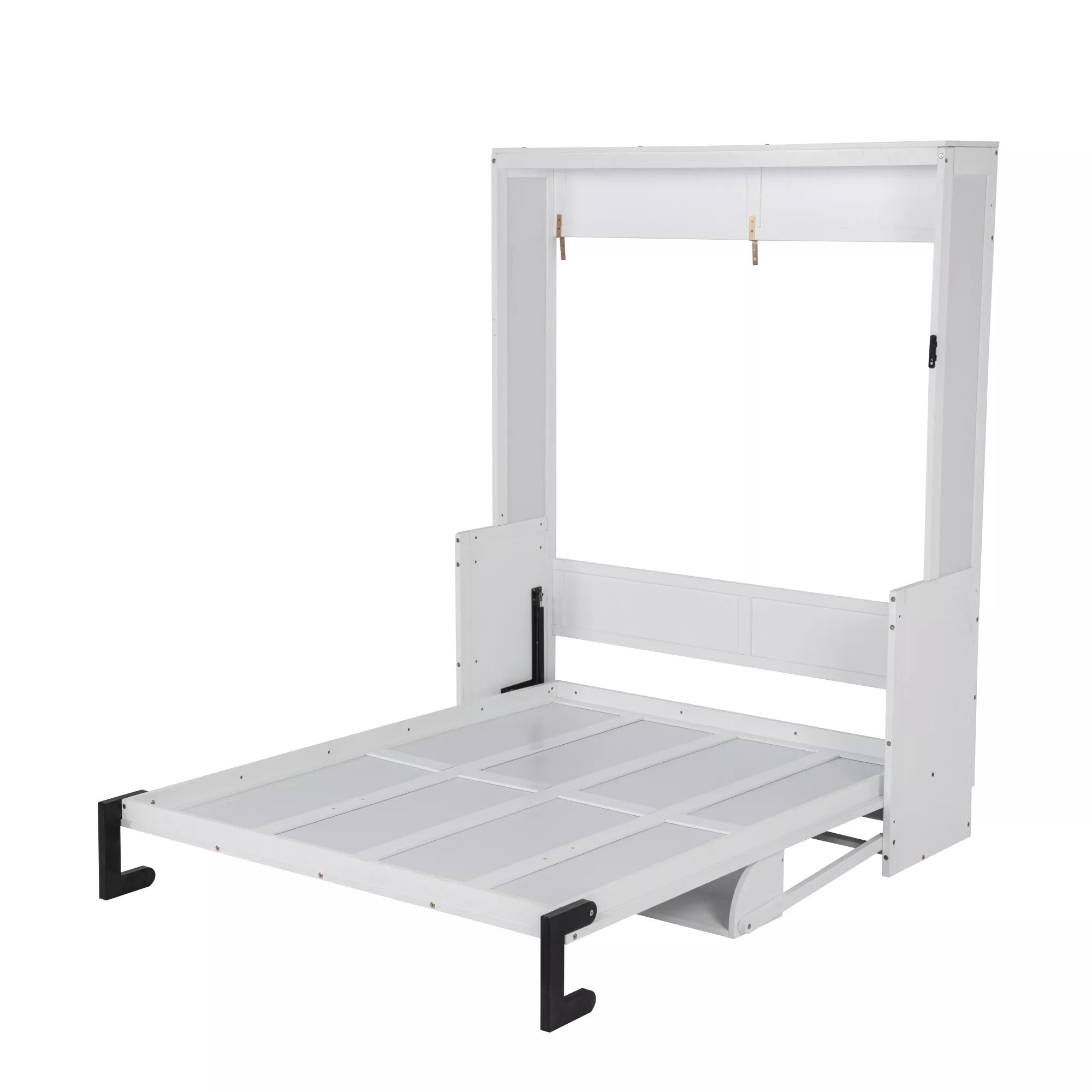 Bellemave® Queen Size Murphy Bed with Wall Cabinet, Space Saving Hidden Wall Bed with Gas Struts - Bellemave
