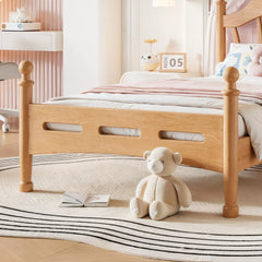 Bellemave® Queen Size Platform Bed with Chic Headboard – Solid Wood Frame, No Box Spring Needed - Bellemave