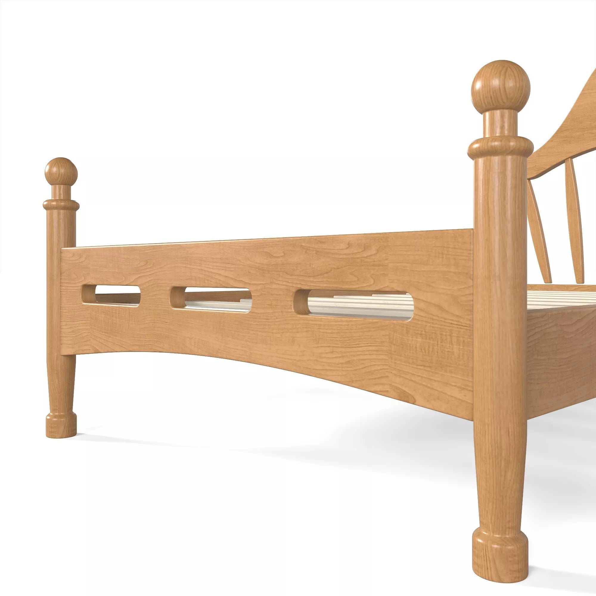 Bellemave® Queen Size Platform Bed with Chic Headboard – Solid Wood Frame, No Box Spring Needed - Bellemave