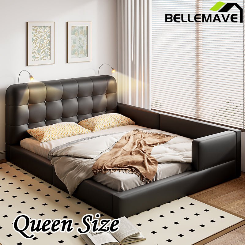 Bellemave® Queen Size Upholstered Platform Bed with 2 Reading Lights - Bellemave