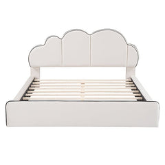 Bellemave® Queen Size Upholstered Platform Bed with Cloud - Shaped Headboard - Bellemave
