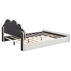 Bellemave® Queen Size Upholstered Platform Bed with Cloud - Shaped Headboard - Bellemave