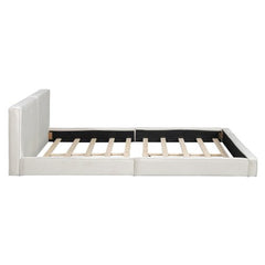 Bellemave® Queen Size Upholstered Platform Bed with Velvet Fabric - Bellemave
