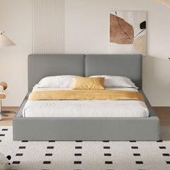 Bellemave® Queen Size Upholstered Platform Bed with Velvet Fabric - Bellemave