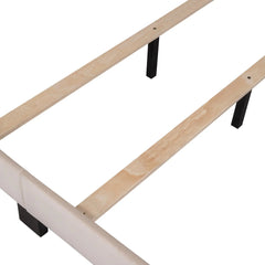 Bellemave® Queen Size Velvet Upholstered Platform Bed, Box Spring Needed - Bellemave