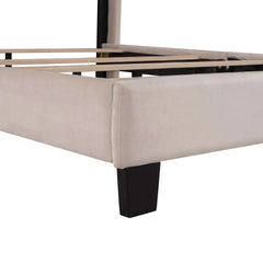 Bellemave® Queen Size Velvet Upholstered Platform Bed, Box Spring Needed - Bellemave