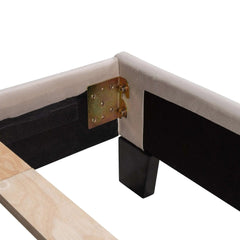 Bellemave® Queen Size Velvet Upholstered Platform Bed, Box Spring Needed - Bellemave
