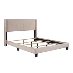 Bellemave® Queen Size Velvet Upholstered Platform Bed, Box Spring Needed - Bellemave