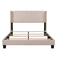 Bellemave® Queen Size Velvet Upholstered Platform Bed, Box Spring Needed - Bellemave