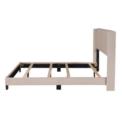 Bellemave® Queen Size Velvet Upholstered Platform Bed, Box Spring Needed - Bellemave
