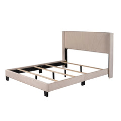 Bellemave® Queen Size Velvet Upholstered Platform Bed, Box Spring Needed - Bellemave