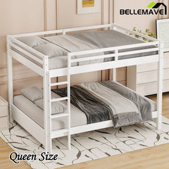 Bellemave® Queen Size Wood Bunk Bed with Ladder - Bellemave