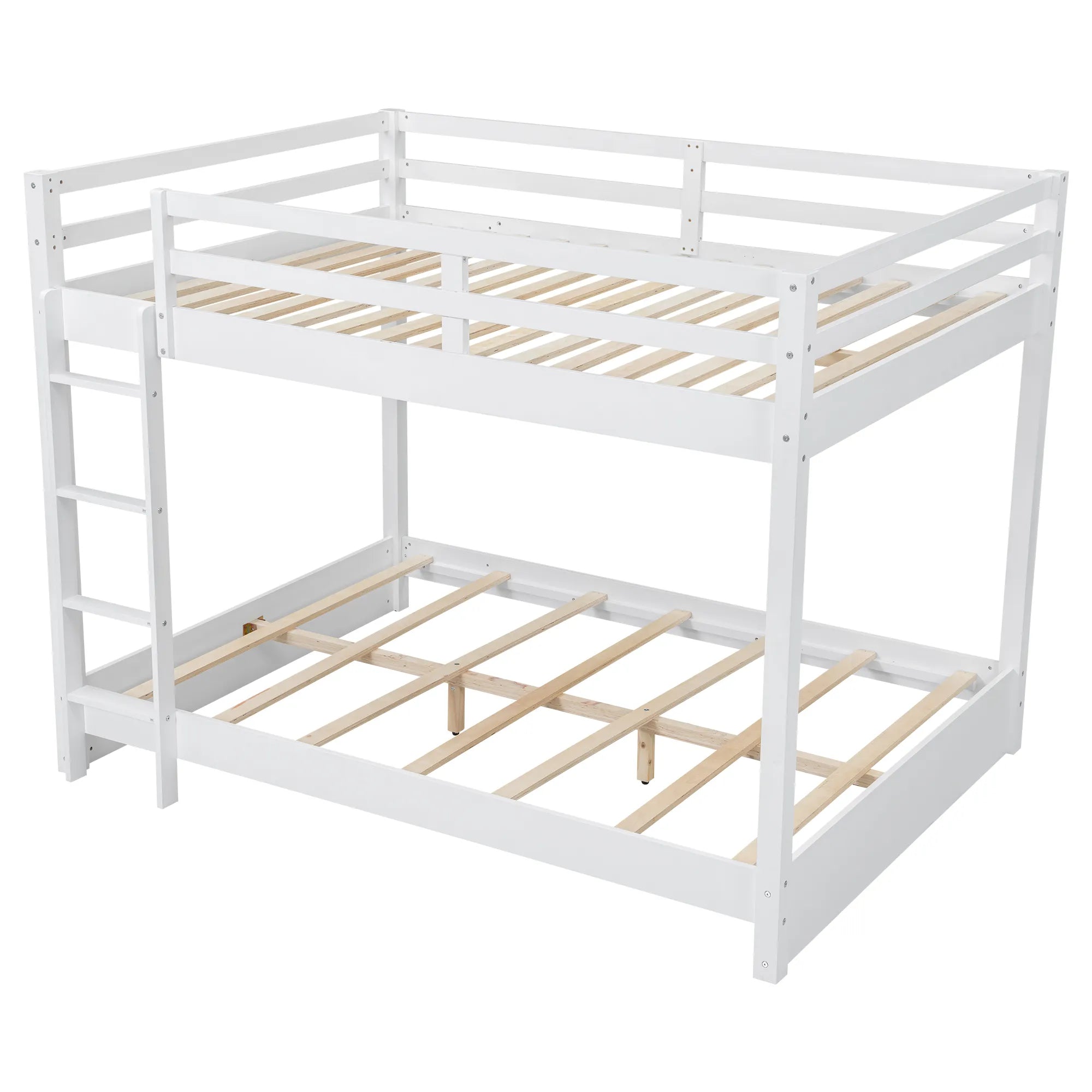 Bellemave® Queen Size Wood Bunk Bed with Ladder - Bellemave