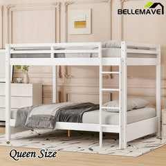 Bellemave® Queen Size Wood Bunk Bed with Ladder - Bellemave