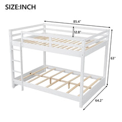 Bellemave® Queen Size Wood Bunk Bed with Ladder - Bellemave
