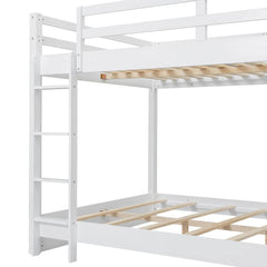 Bellemave® Queen Size Wood Bunk Bed with Ladder - Bellemave