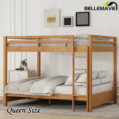 Bellemave® Queen Size Wood Bunk Bed with Ladder - Bellemave