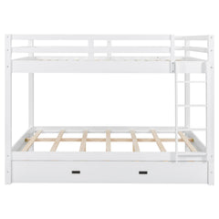 Bellemave® Queen Size Wood Bunk Bed with Ladder and Twin Size Trundle - Bellemave