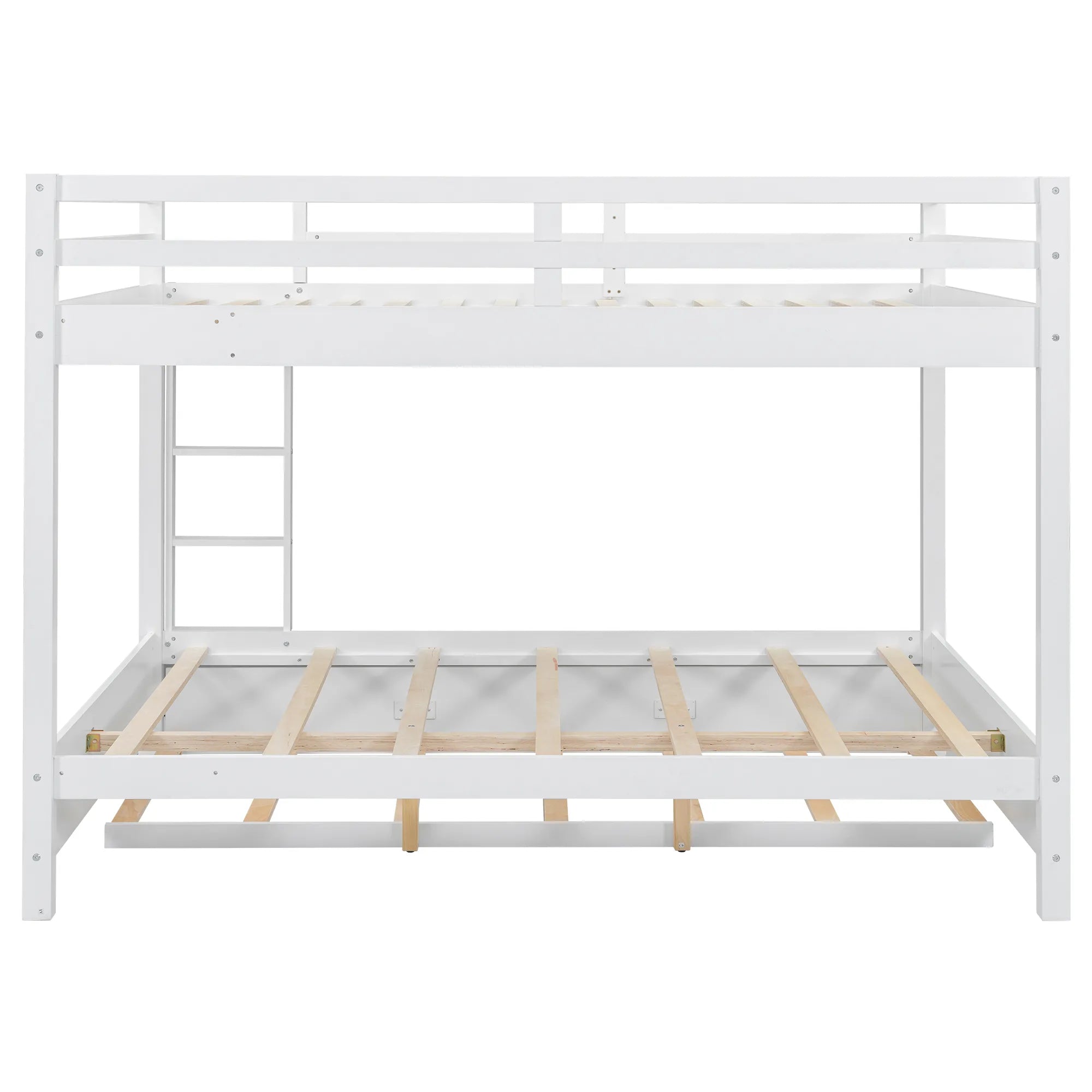 Bellemave® Queen Size Wood Bunk Bed with Ladder and Twin Size Trundle - Bellemave