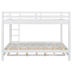 Bellemave® Queen Size Wood Bunk Bed with Ladder and Twin Size Trundle - Bellemave