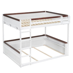Bellemave® Queen Size Wooden Bunk Bed with Built - in Shelves,Storage Box,LED Light and USB Charging Station - Bellemave
