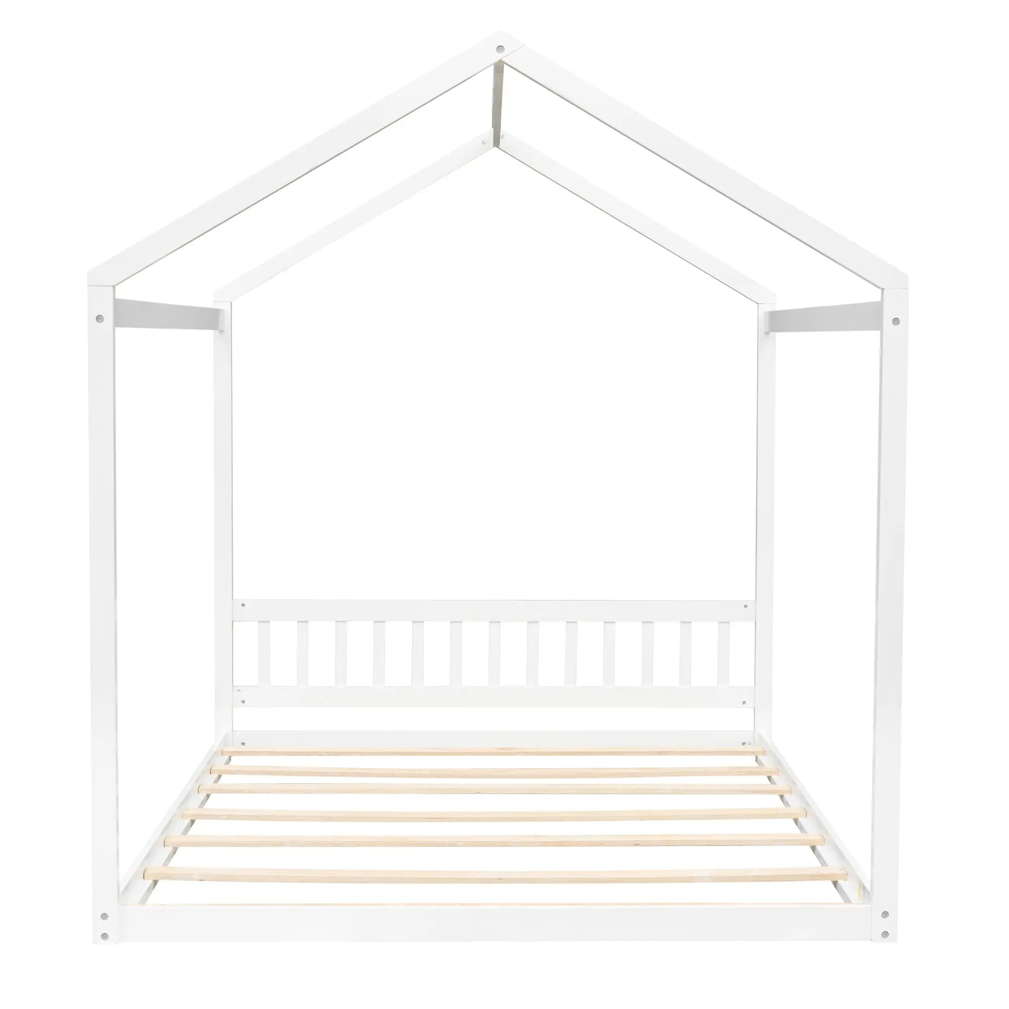 Bellemave® Queen Size Wooden House Bed with Headboard - Bellemave