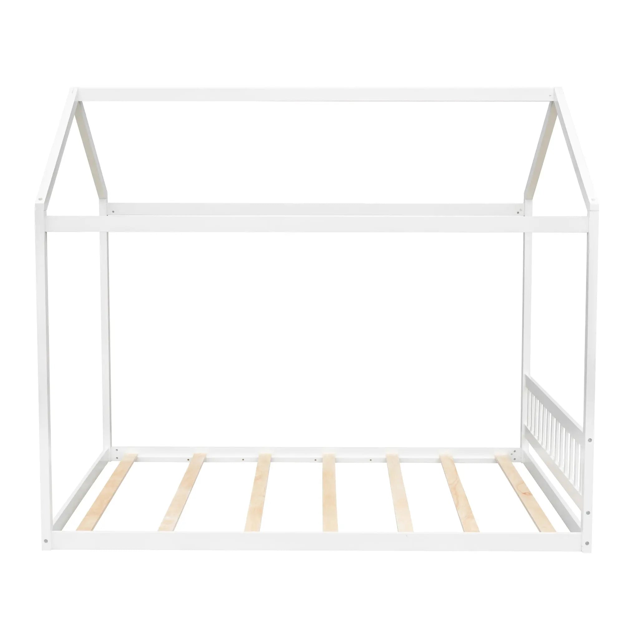 Bellemave® Queen Size Wooden House Bed with Headboard - Bellemave